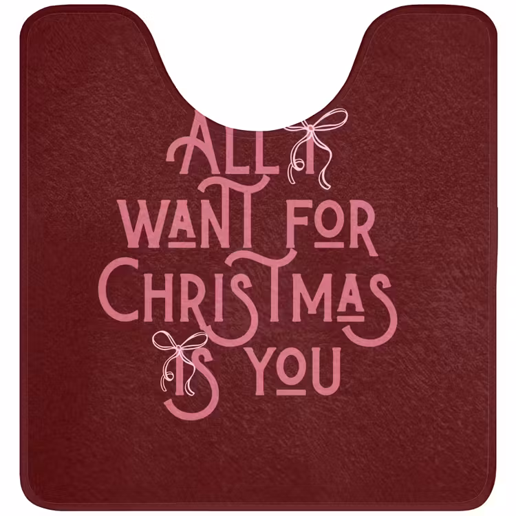 Wc Mat - Tekst - Kerst - Rood - Roze — 1