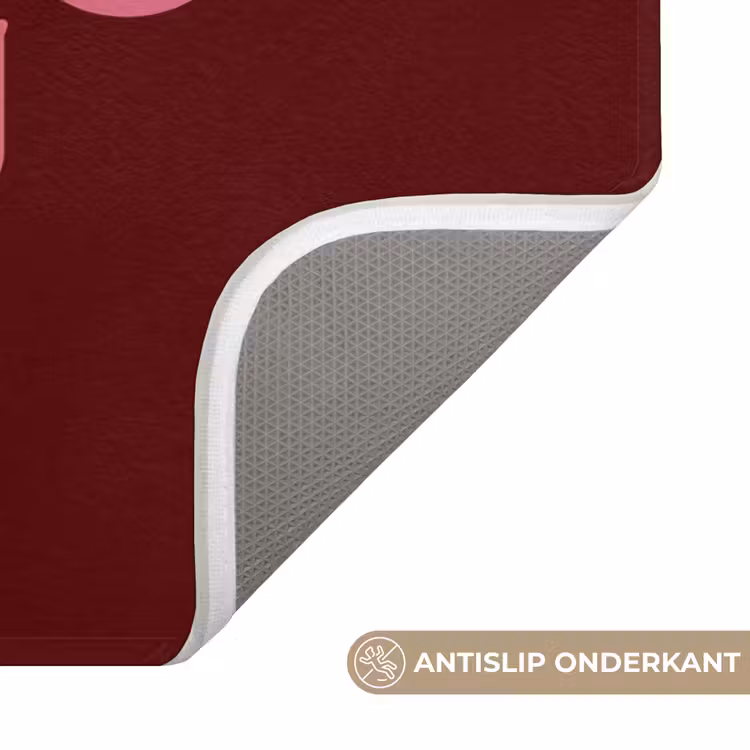 Wc Mat - Tekst - Kerst - Rood - Roze — 4