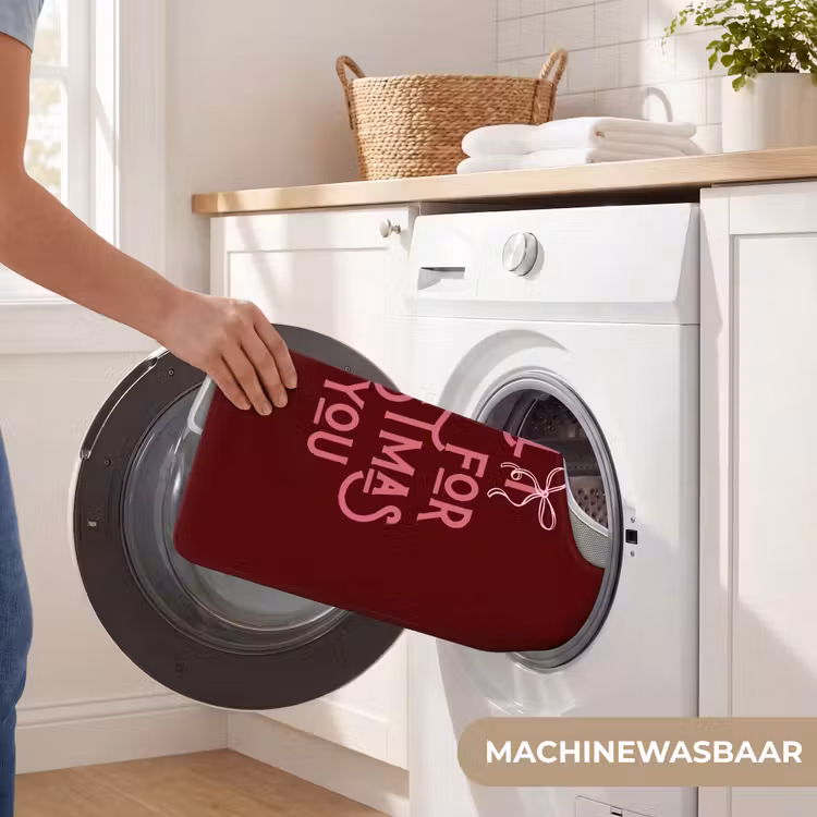 Wc Mat - Tekst - Kerst - Rood - Roze — 6