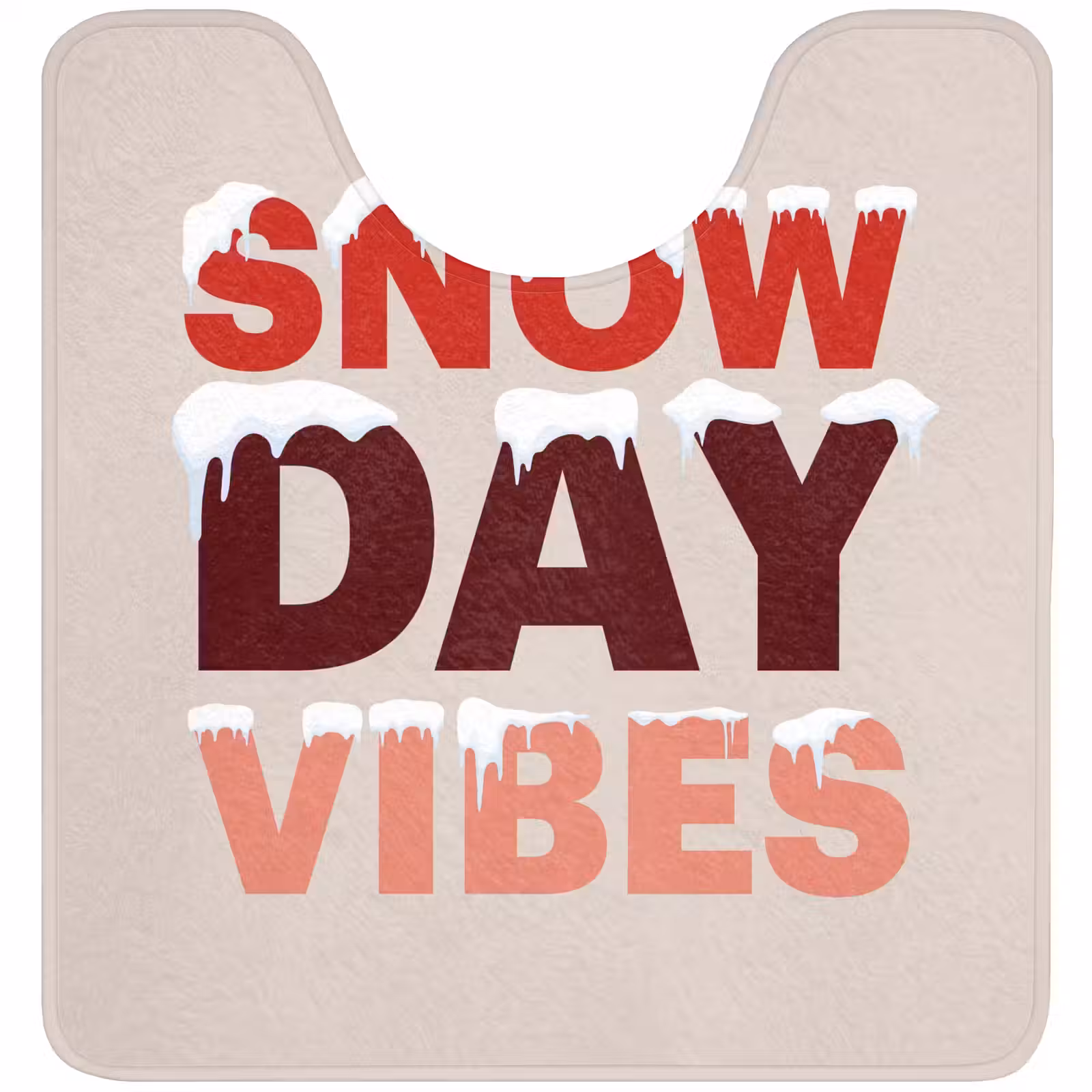 Wc Mat - Sneeuw - Kerst - Tekst - Rood — 1