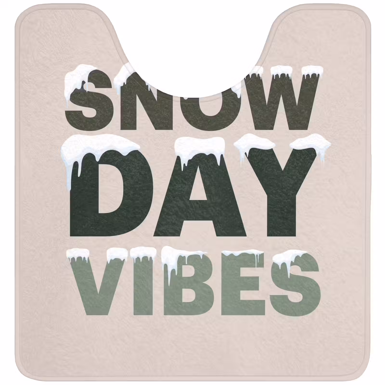 Wc Mat - Sneeuw - Tekst - Kerst - Beige — 1