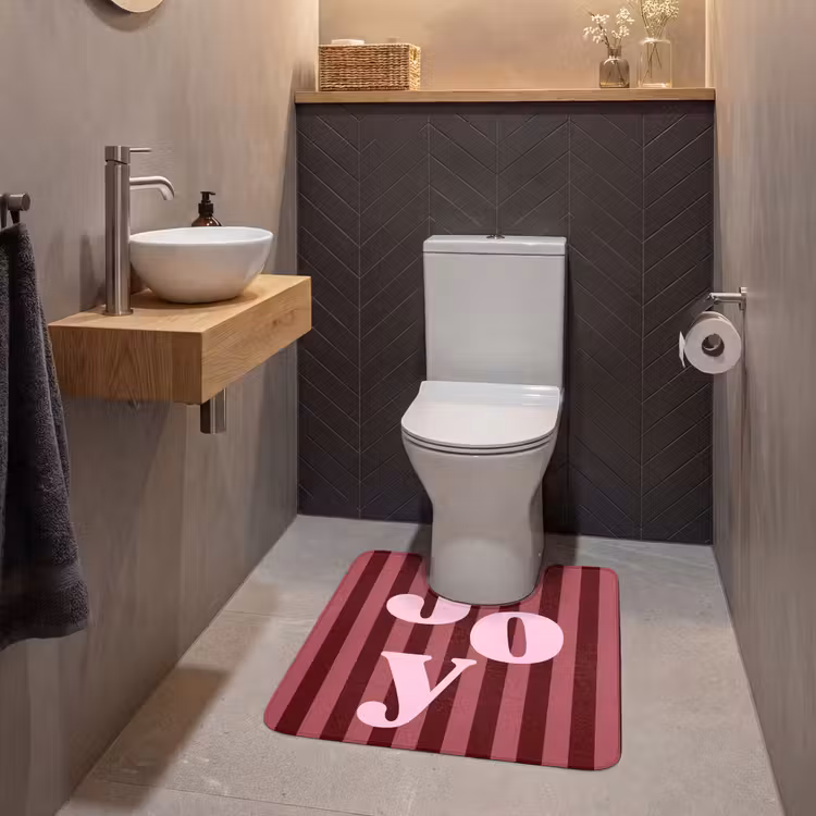 Wc Mat - Joy - Kerst - Tekst - Roze — 2