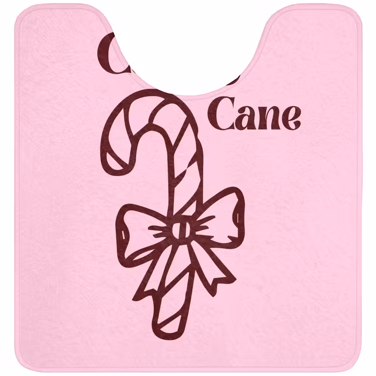 Wc Mat - Kerst - Snoep - Tekst - Bruin - Roze — 1
