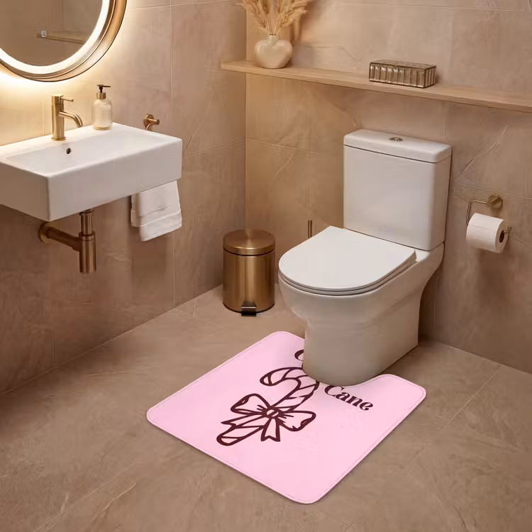 Wc Mat - Kerst - Snoep - Tekst - Bruin - Roze — 3