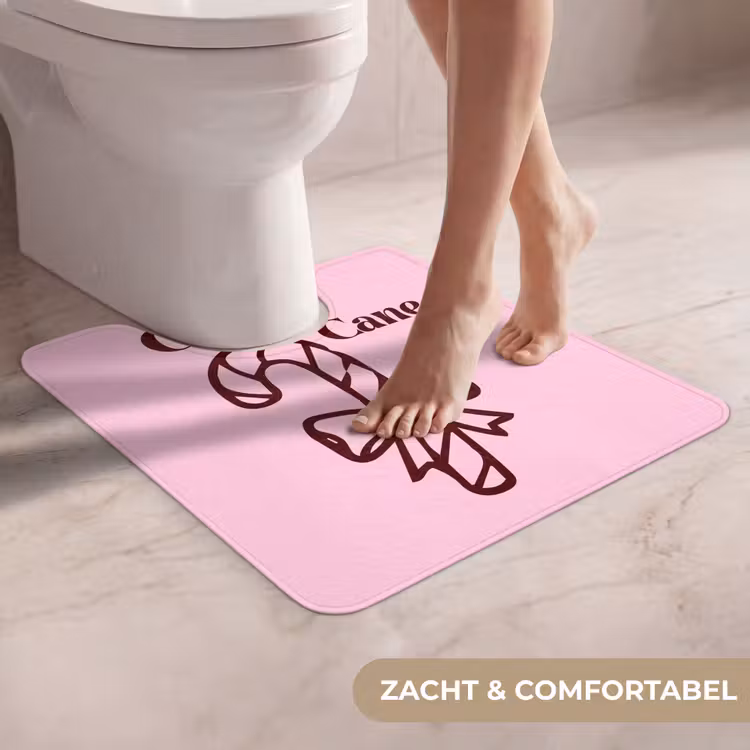 Wc Mat - Kerst - Snoep - Tekst - Bruin - Roze — 5
