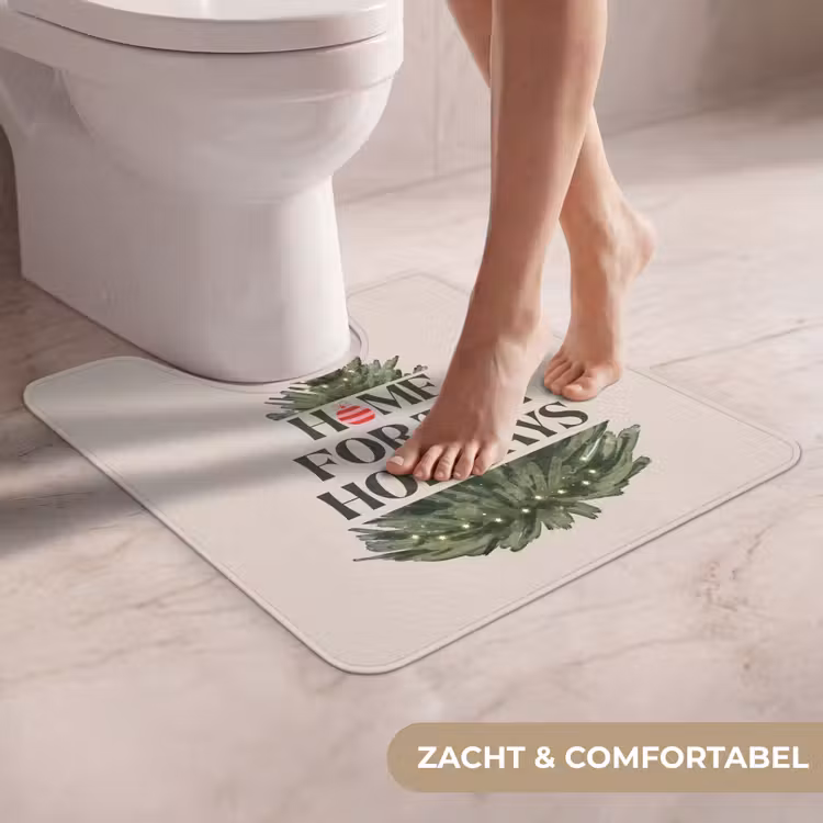 Wc Mat - Kerst - Tekst - Kerstboom - Beige — 5
