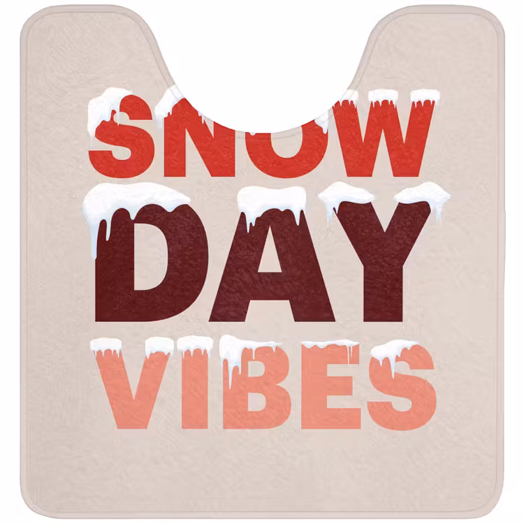 Wc Mat - Sneeuw - Kerst - Tekst - Rood — 1