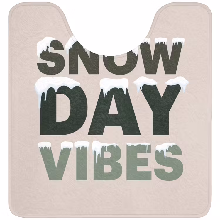 Wc Mat - Sneeuw - Tekst - Kerst - Beige — 1