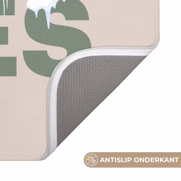 Wc Mat - Sneeuw - Tekst - Kerst - Beige — 4