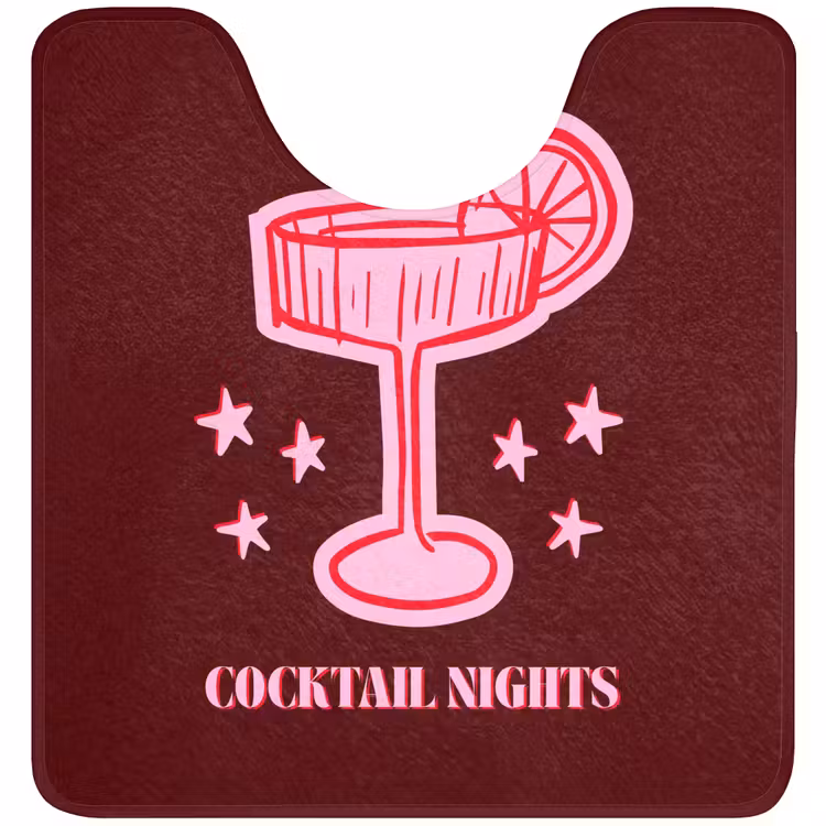 Wc Mat - Cocktail - Kerst - Burgundy - Roze