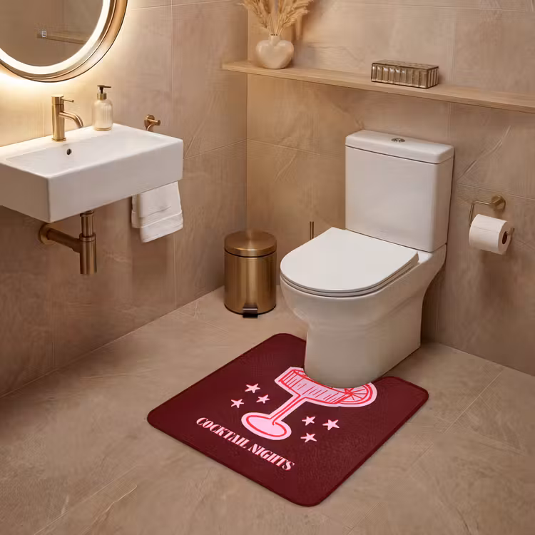 Wc Mat - Cocktail - Kerst - Burgundy - Roze — 3