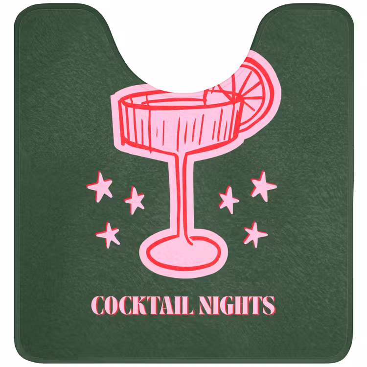 Wc Mat - Cocktail - Kerst - Roze - Groen