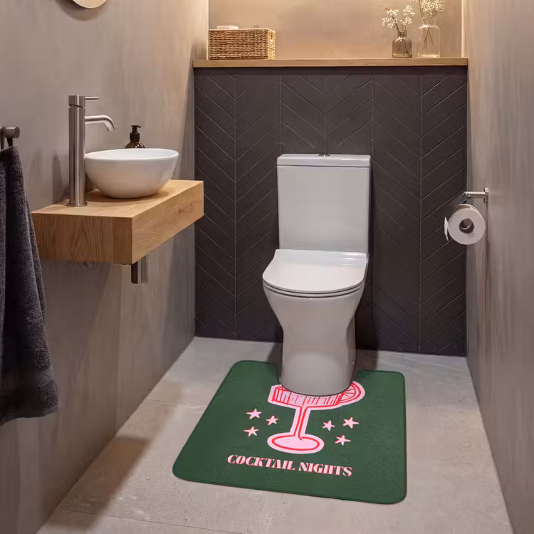 Wc Mat - Cocktail - Kerst - Roze - Groen — 2
