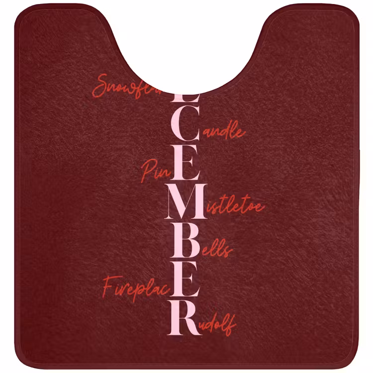 Wc Mat - December - Tekst - Kerst - Burgundy
