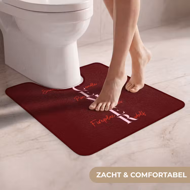 Wc Mat - December - Tekst - Kerst - Burgundy — 5
