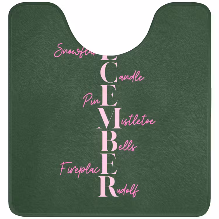 Wc Mat - December - Tekst - Kerst - Groen — 1
