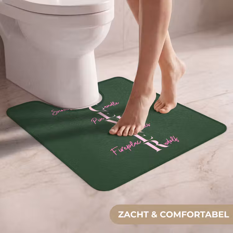 Wc Mat - December - Tekst - Kerst - Groen — 5