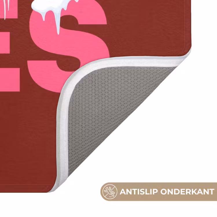Wc Mat - Kerst - Tekst - Sneeuw - Rood - Roze — 4