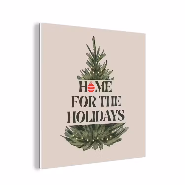 Forex - Kerst - Tekst - Kerstboom - Beige