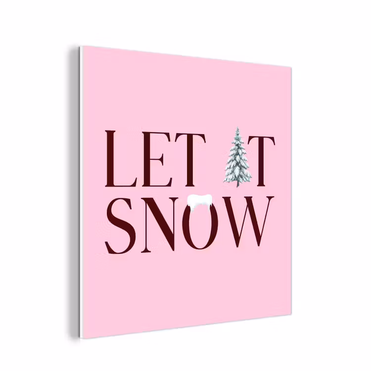 Forex - Kerst - Tekst - Sneeuw - Roze