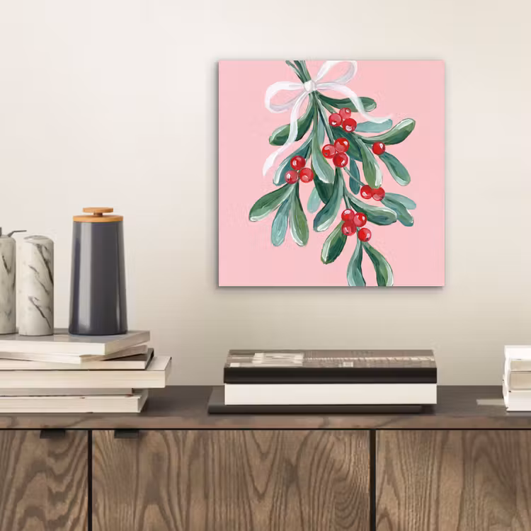 Aluminium schilderij - Plant - Kerst - Roze — 2
