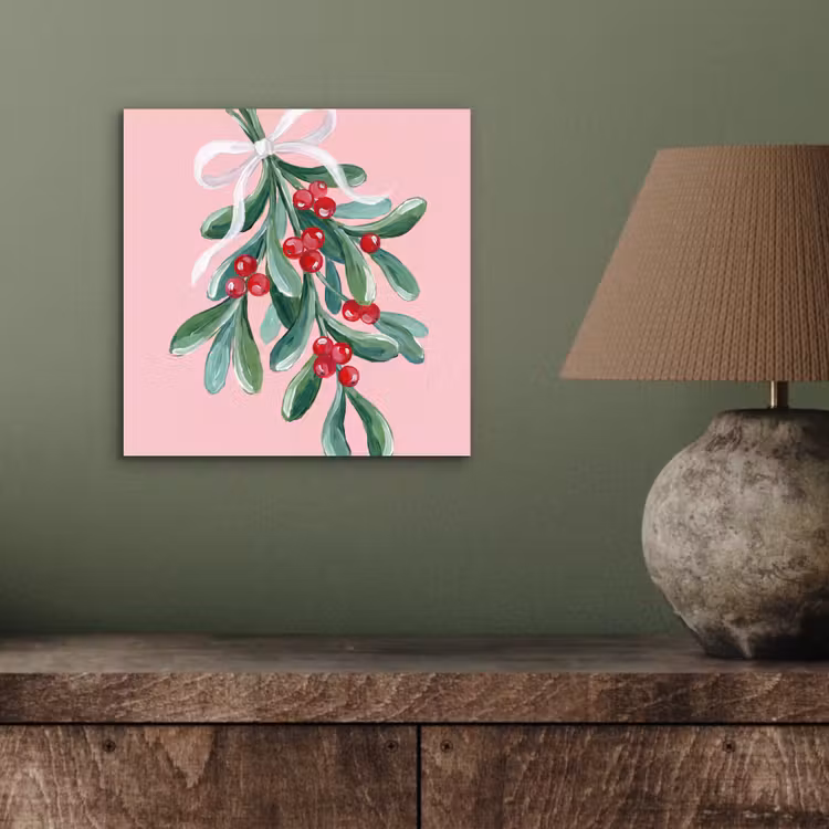 Aluminium schilderij - Plant - Kerst - Roze — 3