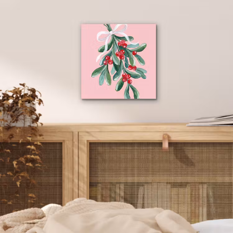 Aluminium schilderij - Plant - Kerst - Roze — 4