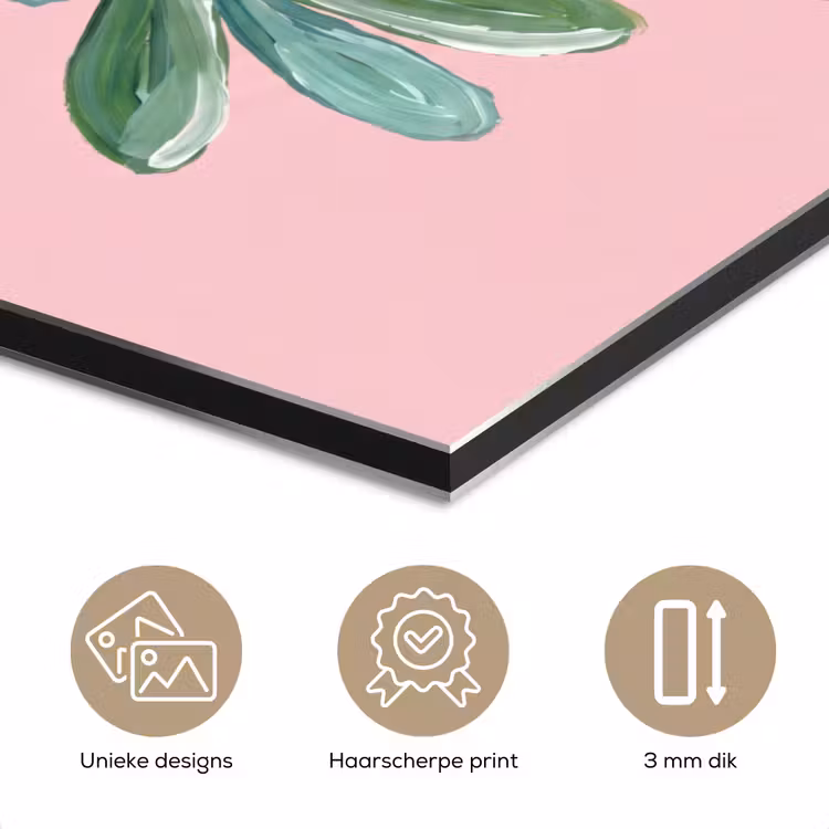 Aluminium schilderij - Plant - Kerst - Roze — 7