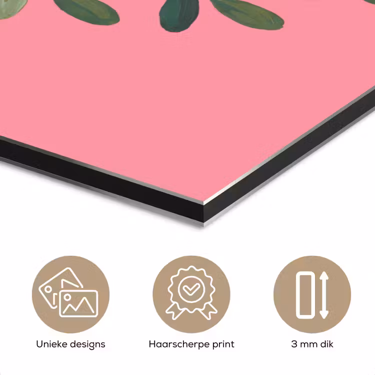 Aluminium schilderij - Plant - Lint - Roze — 7
