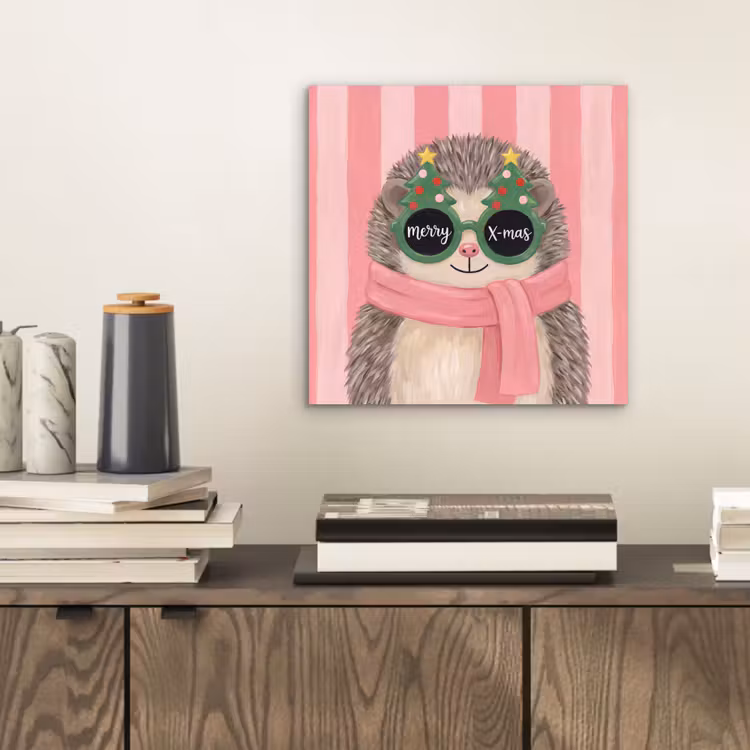 Aluminium schilderij - Egel - Kerst - Illustratie — 2