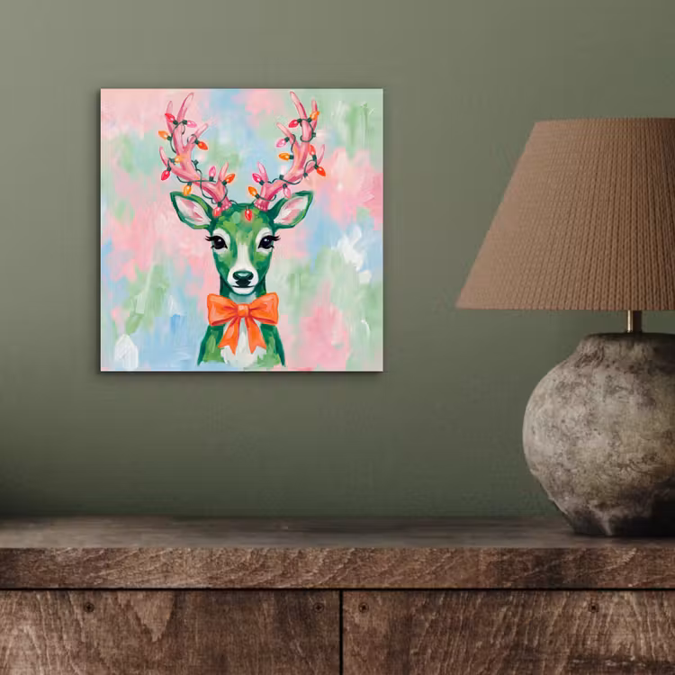 Aluminium schilderij - Hert - Kerst - Dieren — 3