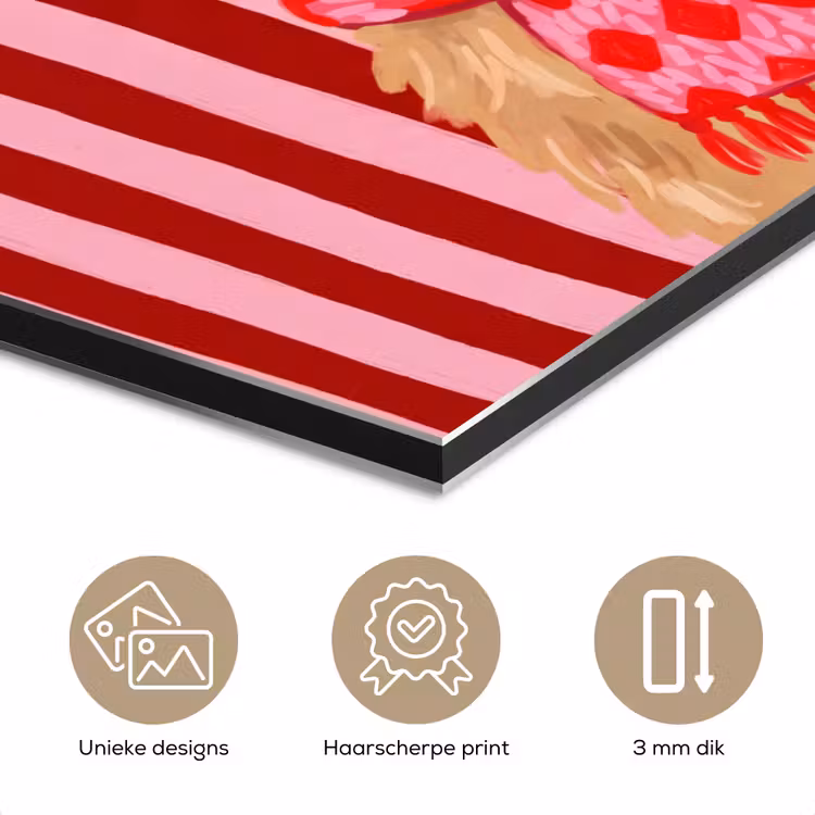 Aluminium schilderij - Hond - Kerst - Rood — 7