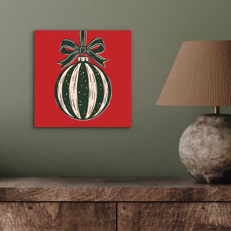 Aluminium schilderij - Kerstbal - Kerst - Rood — 3