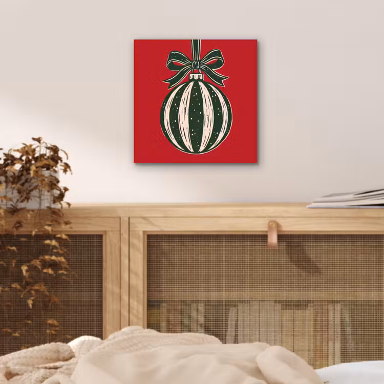 Aluminium schilderij - Kerstbal - Kerst - Rood — 4