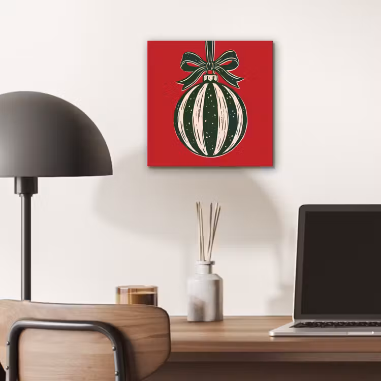 Aluminium schilderij - Kerstbal - Kerst - Rood — 6