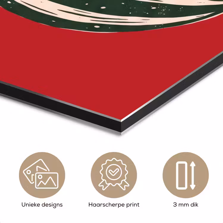 Aluminium schilderij - Kerstbal - Kerst - Rood — 7