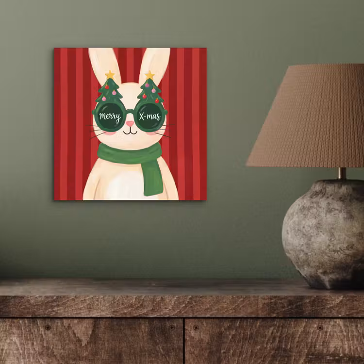 Aluminium schilderij - Konijn - Kerst - Dieren — 3