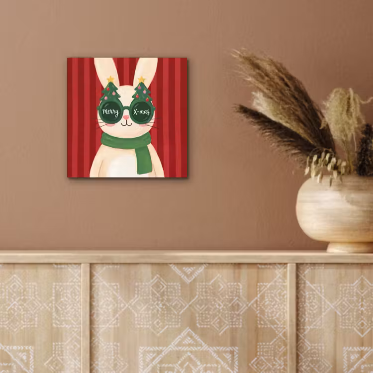 Aluminium schilderij - Konijn - Kerst - Dieren — 5