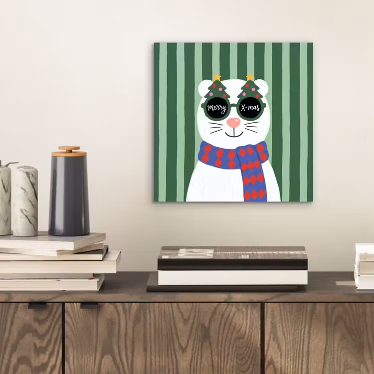 Aluminium schilderij - Dier - Winter - Cartoon — 2