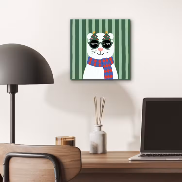Aluminium schilderij - Dier - Winter - Cartoon — 6