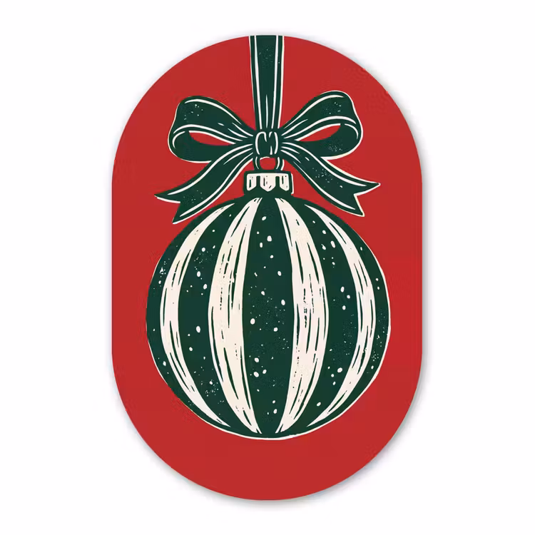 Muurovaal aluminium - Kerstbal - Kerst - Rood — 1