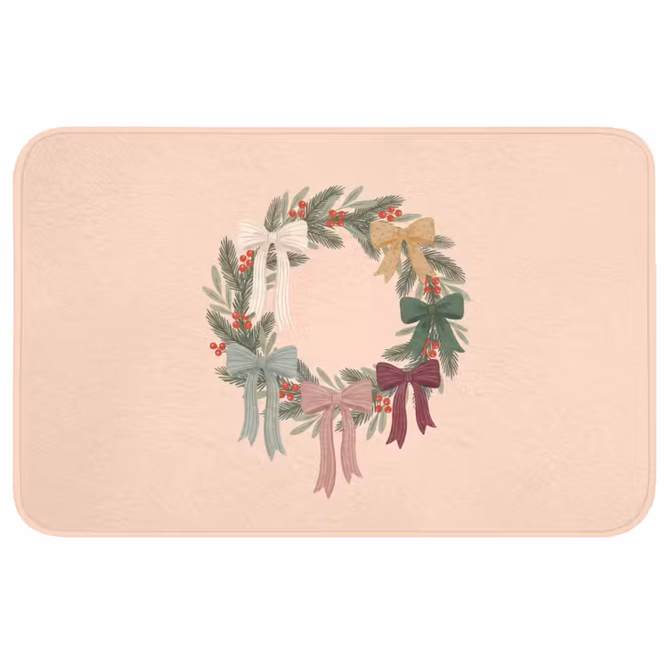 Badmat - Kerstkrans - Strikken - Kerst — 1