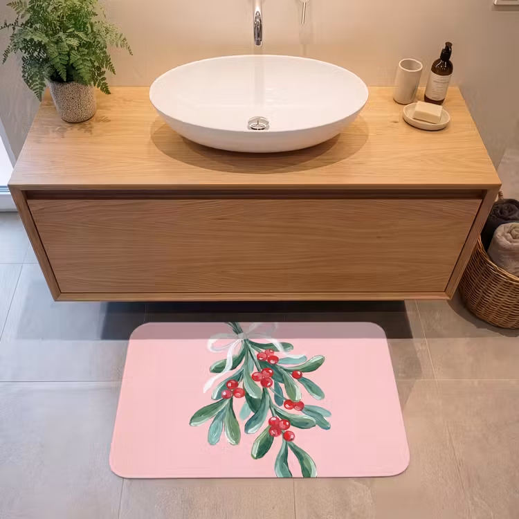 Badmat - Plant - Kerst - Roze — 2