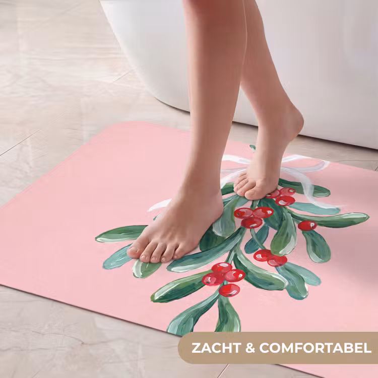 Badmat - Plant - Kerst - Roze — 5