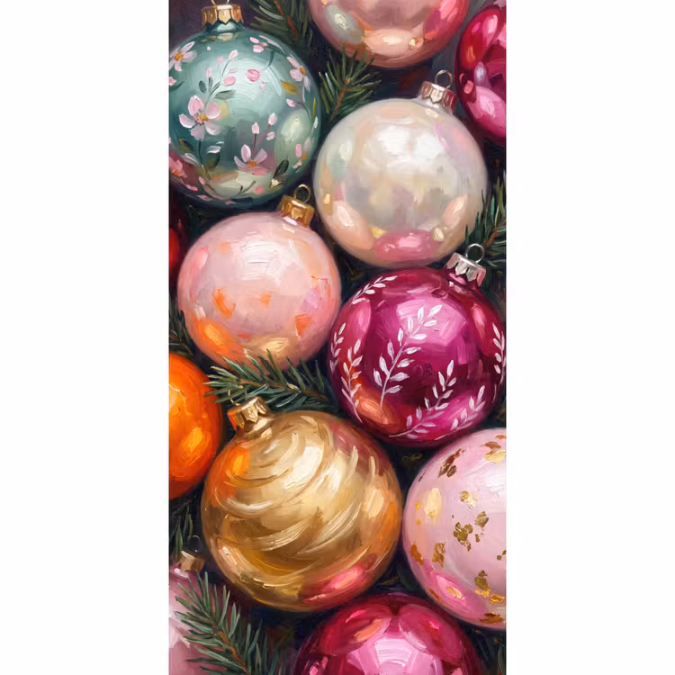 Behang - Kerstballen - Kleurrijk - Feest β 2