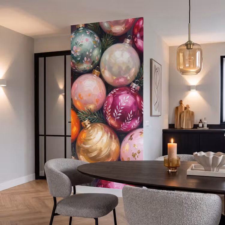 Behang - Kerstballen - Kleurrijk - Feest β 5