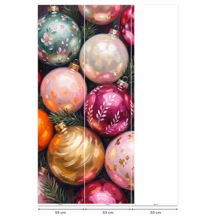 Behang - Kerstballen - Kleurrijk - Feest β 6
