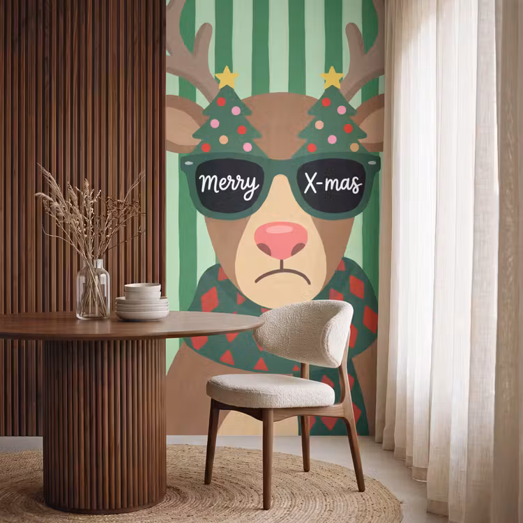 Behang - Rendier - Kerst - Illustratie β 4