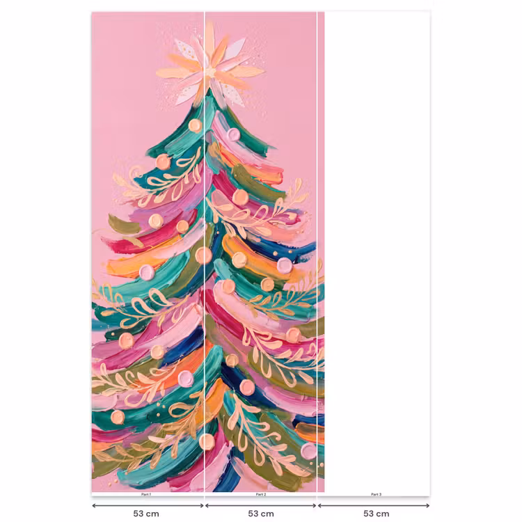 Behang - Kerstboom - Abstract - Kleurrijk β 6