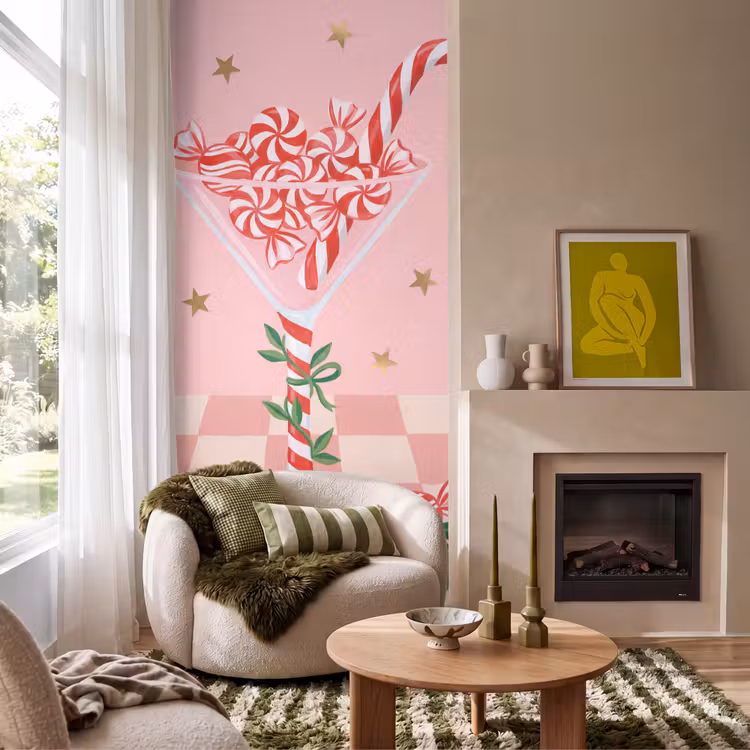 Behang - Snoep - Glas - Roze — 1